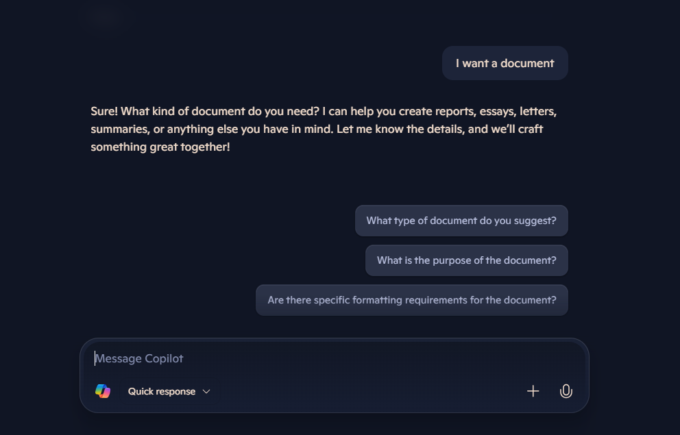 Microsoft Copilot prompt examples