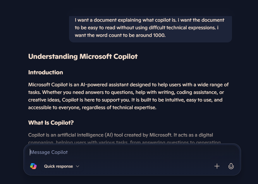 Microsoft Copilot prompt examples
