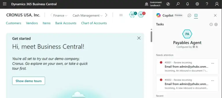 Payables Agent in Business Central