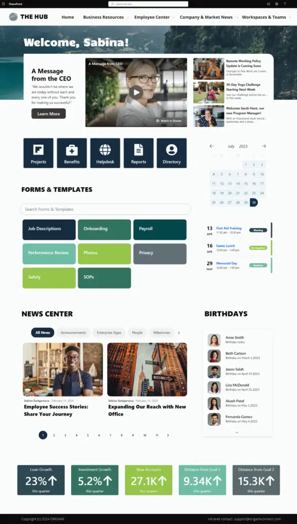 SharePoint Intranet TheHub Example GEM365