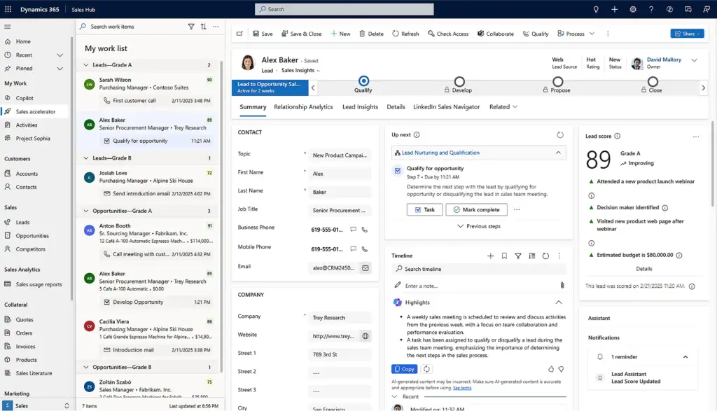 Dynamics 365 Sales Features GEM365